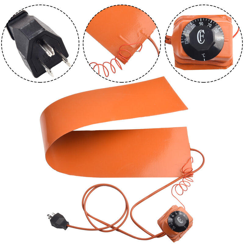 Coussin chauffant électrique en silicone orange avec contrôleur, coussin chauffant, polymère, dispositif thermique à flexion latérale, accessoire JEHeater