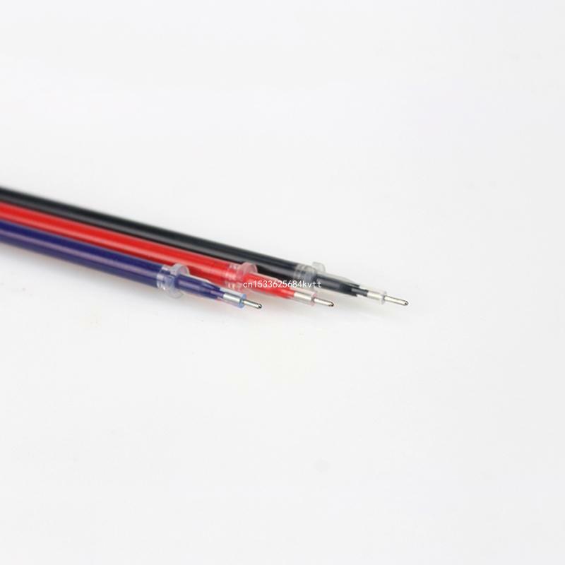 10 шт., 0,38 мм, стержень для шариковой ручки с гелевыми чернилами, черный, синий, красный, канцелярские принадлежности, Прямая