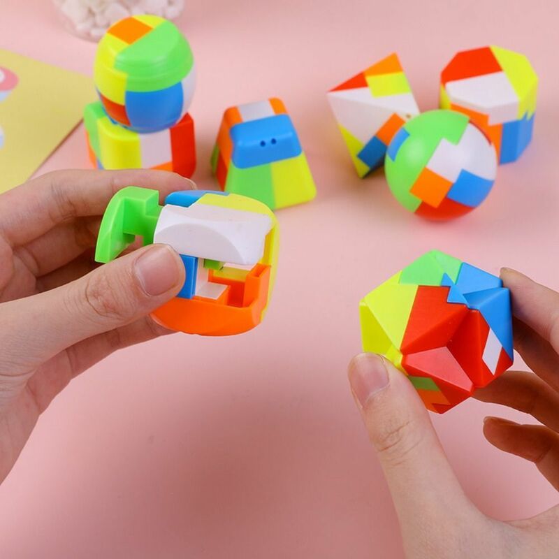 Разноцветные развивающие игрушки Luban Lock для детей, головоломка для мозга, 3D головоломка Монтессори, игра для вызова мозга