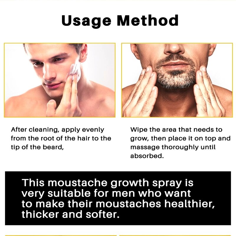 Y1UF 30 мл Спрей для роста бороды Эффективный спрей для ухода за бородой Идеально подходит для ежедневного использования