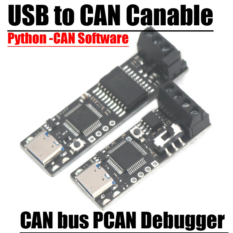 TYPE-C USB to CAN canable Conversion CAN BUS pcan Debugger Data โมดูลสนับสนุนซอฟต์แวร์พัฒนาไพธอร์ข้อมูลลินุกซ์ Win10 11