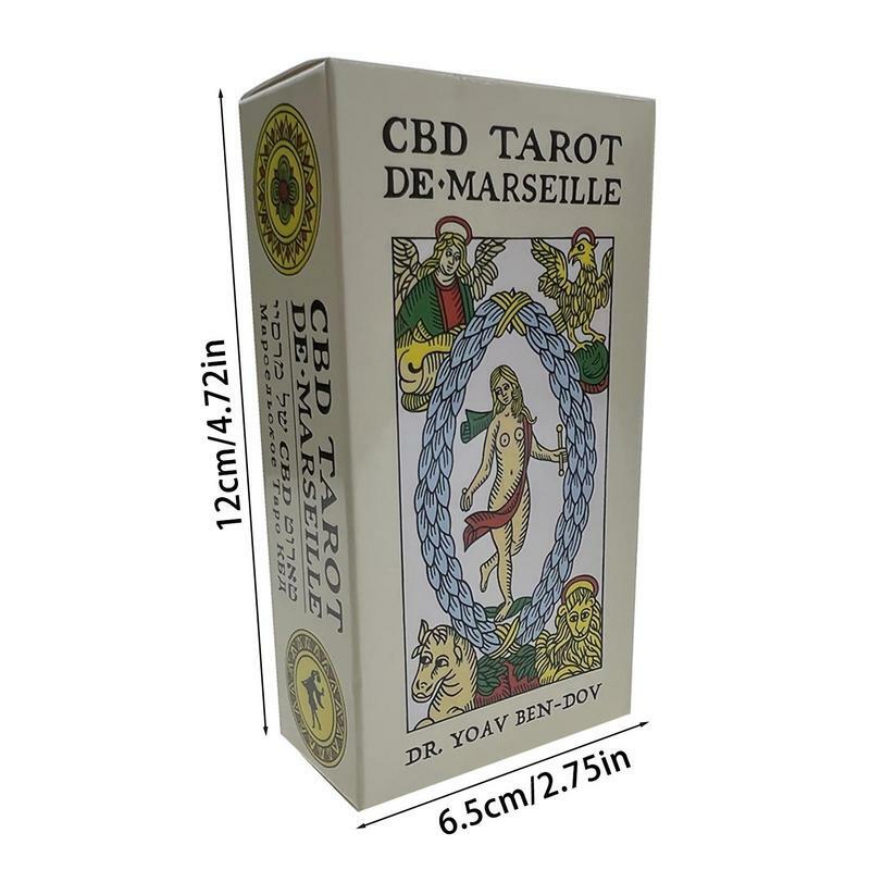 มาร์แซย์ Tarot Deck ภาษาอังกฤษเต็มรูปแบบรุ่น Magic Tarot Board เกมไพ่ทาโรต์สากล Mini Rider Tarot ด้วยคู่มือ Fate Card 78PCS