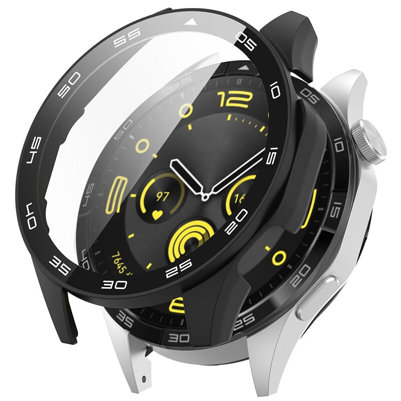 Huawei Watch gt4用保護ケース,プラスチック,フルスクリーン,ハウジング保護,46mm