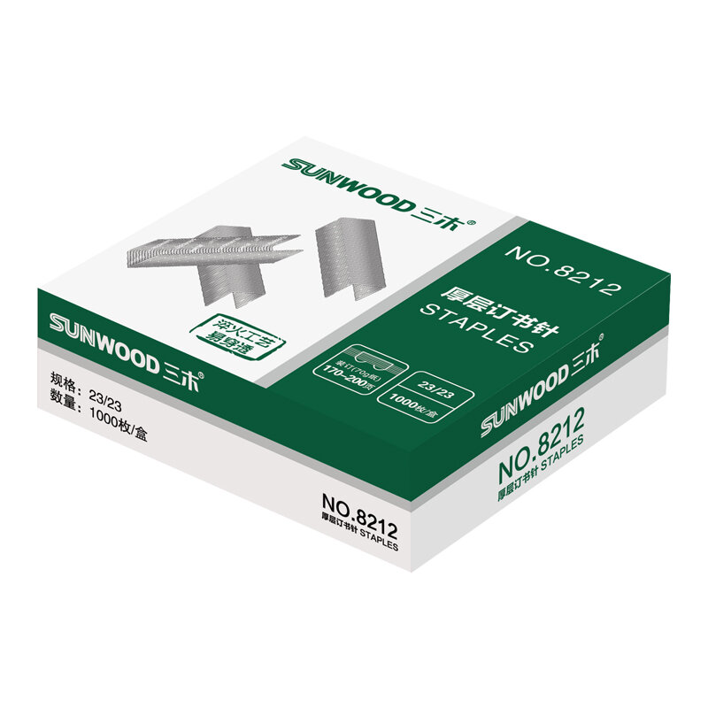 Sunwood  23/23 Heavy Duty Staples for 200 Sheets 1000 Pieces per Box 8212