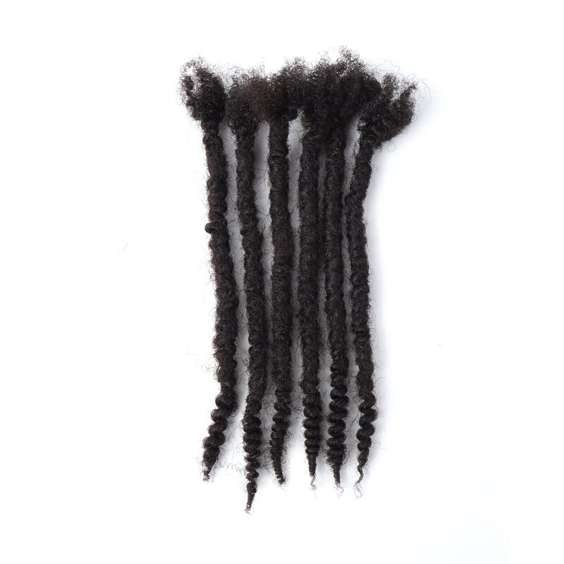 AHVAST-puntas en espiral texturizadas, puntas rizadas, Locs, 150 piezas, 170 piezas, extensiones de cabello humano, negro Natural, tamaño pequeño, 0,6 cm