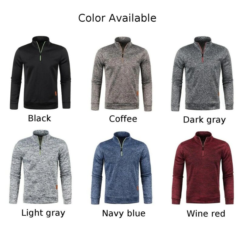 Tops Pullover Casual Half Zip High Neck Jumper Long Sleeve Mens Shirts Stand Collar Sweater Daily Holiday Comfy