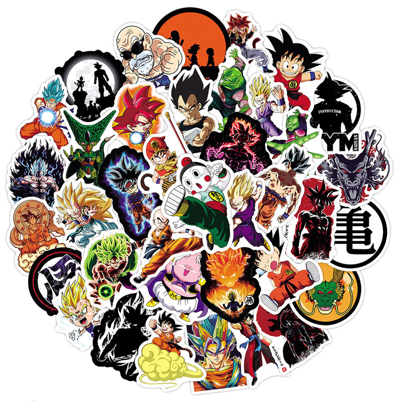 10/30/50PCS Dessin Animé L'anime Dragon Ball Autocollants Pour Ordinateur Portable De Téléphone De Moto Bagages Voiture Guitare Cool Étanche Autocollant Jouet D'enfant