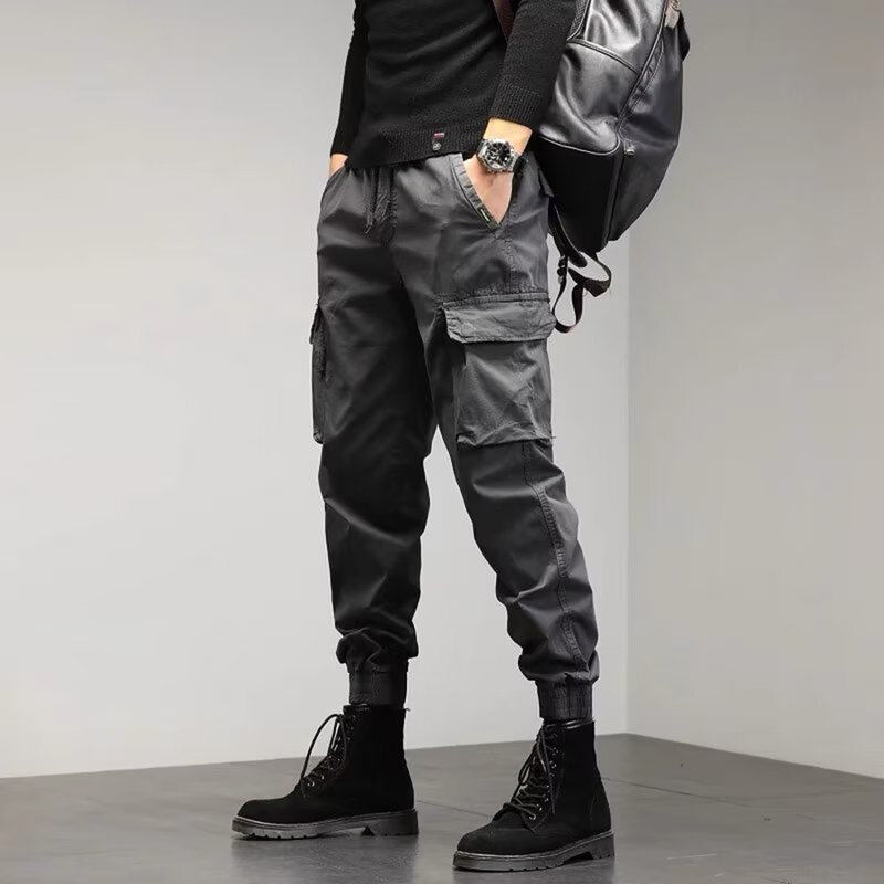 Мужские свободные брюки-карго, уличные прямые брюки-карго с несколькими карманами