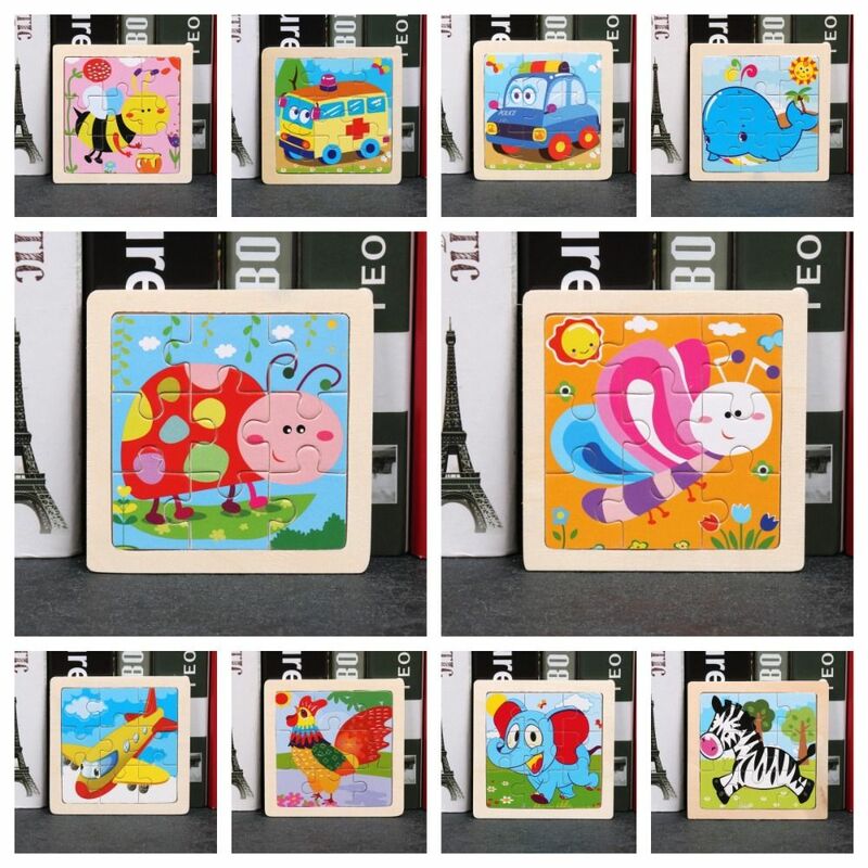 Carta di corrispondenza della prima infanzia Early Montessori Education Puzzle Toys Cartoon Puzzle Animal color Shape giocattoli di allenamento cognitivo