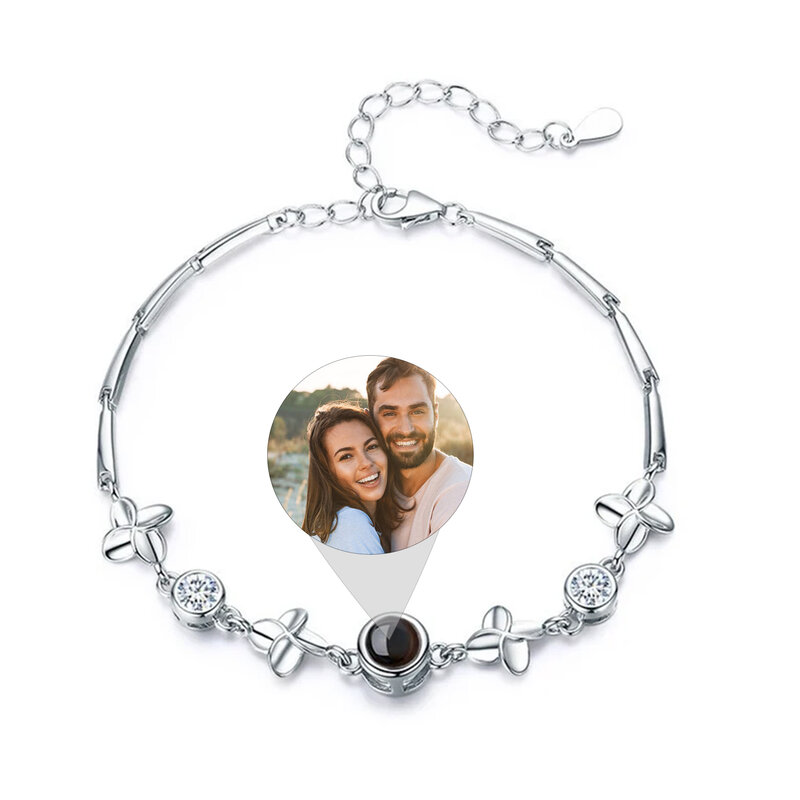 Spersonalizowana bransoletka ze zdjęciem projekcyjnym-bransoletka z wisiorkiem w kształcie serca-projekcja-pamiątkowa bransoletka ze zdjęciem-biżuteria z obrazkiem