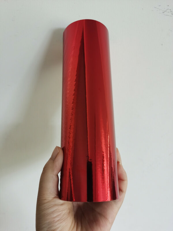 21Cm X 120M Hete Stempelfolie Metallic Rode Kleur Hete Pers Op Papieren Kaart Of Plastic Materialen Warmte Stempelen Film