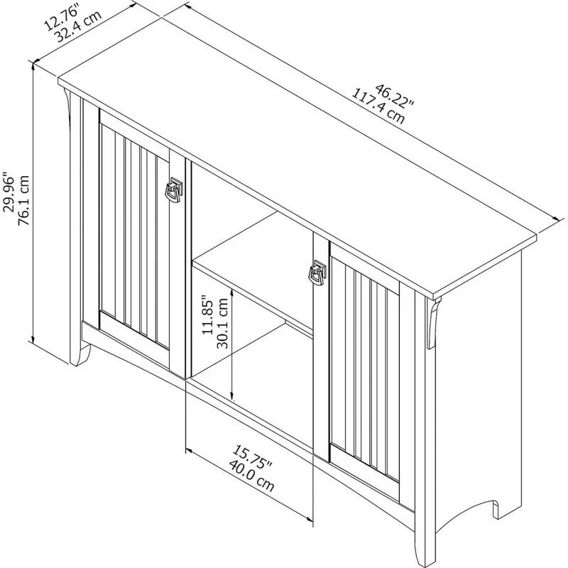 Bushing Furniture Salinas Accent armario de almacenamiento con puertas, capa gris Cod