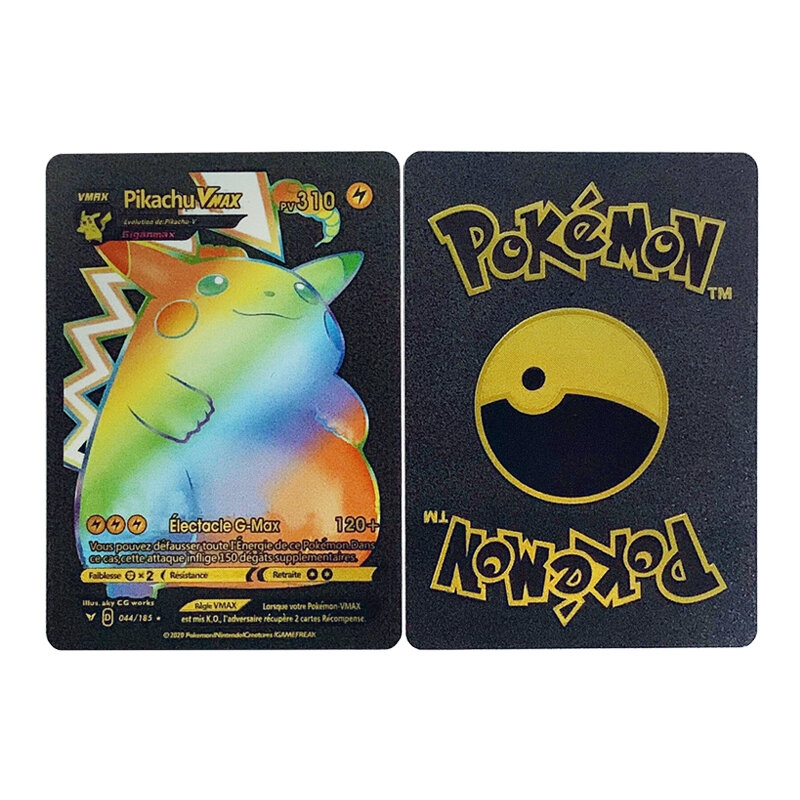 Pokemon Rainbow Cards Gold Silver Vmax GX Card Collection Battle Trainer Card Spanish English French Child Toys Christmas Gifts