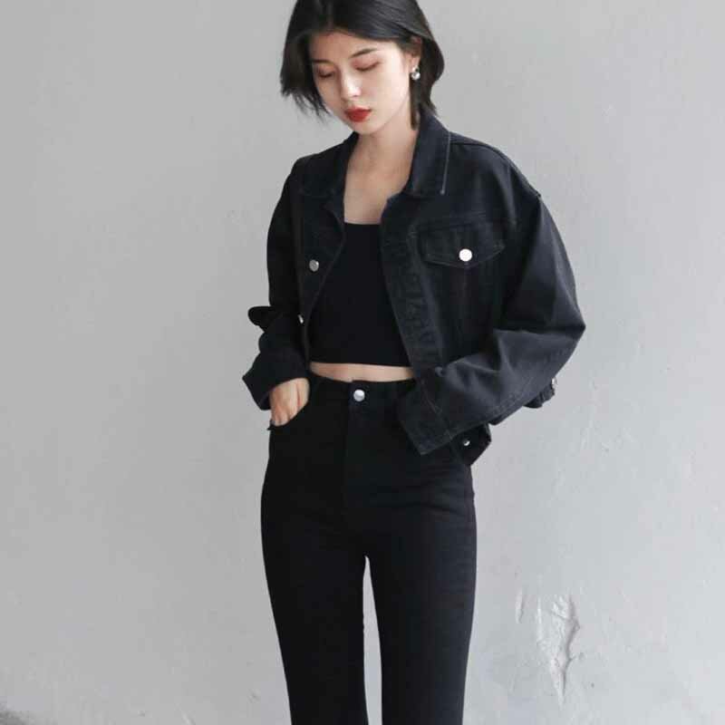 Kurze Jacken Frauen einreihige minimalist ische coole Streetwear Damen Freizeit trend ige Vintage Frühling Basic Kleidung Teenager neu