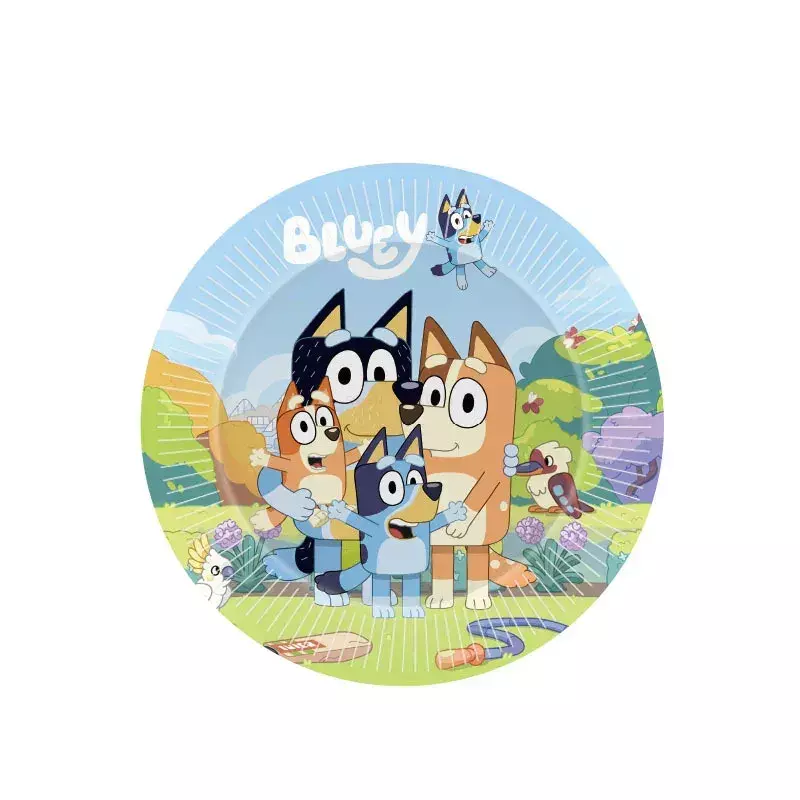Bluey Birthday Party Supplies Disposable Tableware Paper Plates Paper Cups Tissues Boys Birthday Party Decoration Children Like