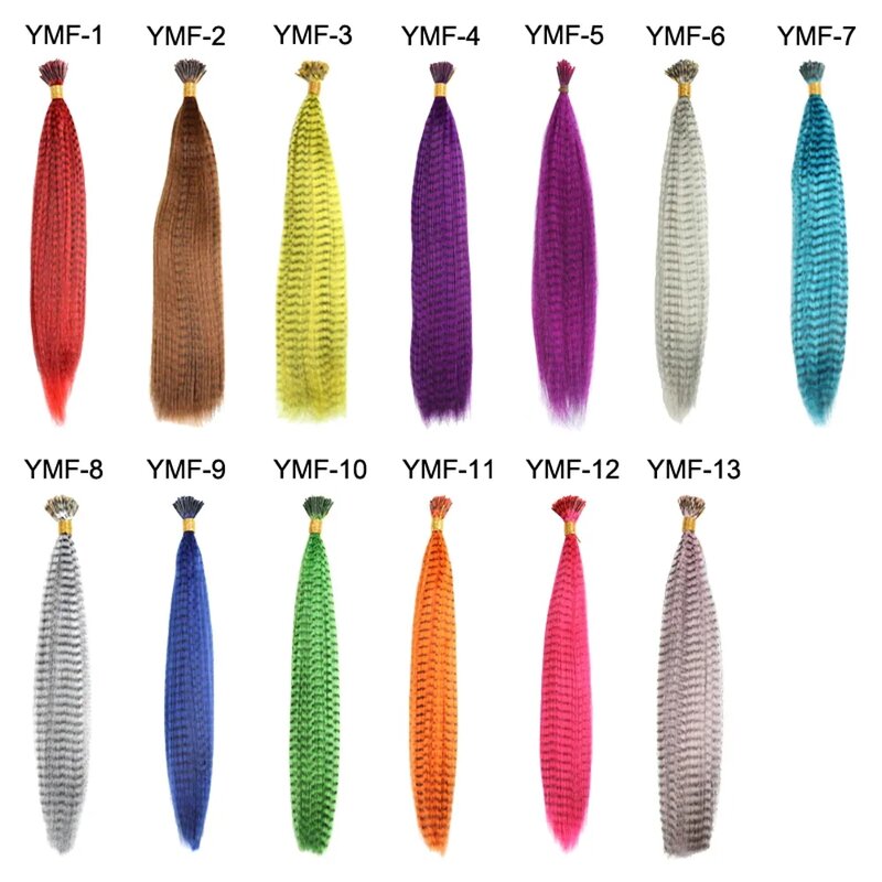 My-Diva-Extensões de cabelo sintético colorido I-Tip Stick para mulheres, fibra de alta temperatura Hairpieces, 16 ", 10-100 fios/pacote