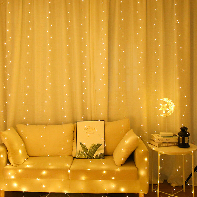 Festoon-cortina de luz navideña para decoración del hogar, adorno navideño, regalos de Navidad, 2022, Año Nuevo, 2023
