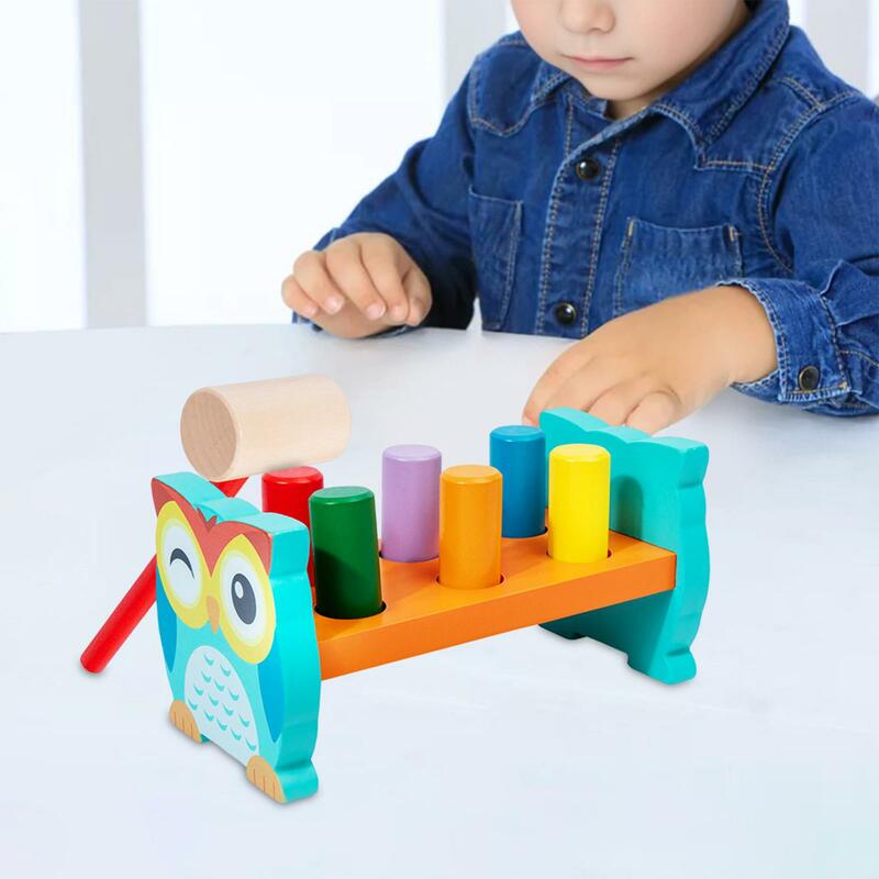 Hammer Toys,Wooden Pound A Peg Toys with Pegs and Mallet,Pounding Bench,Wooden Toys,Pounding Bench Toy for Kids, Toddlers