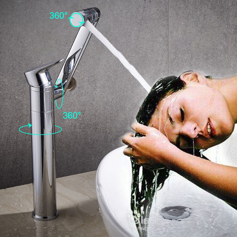 Латунный Смеситель для раковины в ванную комнату, вращающийся на 360 градусов смеситель для раковины, краны для воды, насадка для душа, сантех...