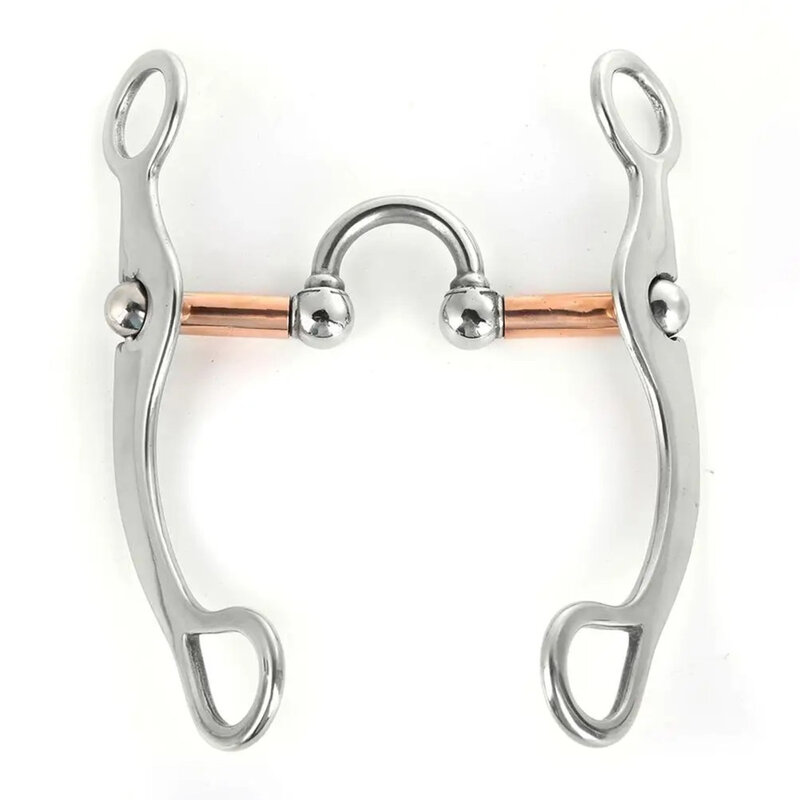 Horse Bit Stainless Steel Correction Mouthpiece With Copper Barrels Gentle And Rust Free Snaffle Bit Access For Sensitive Horses