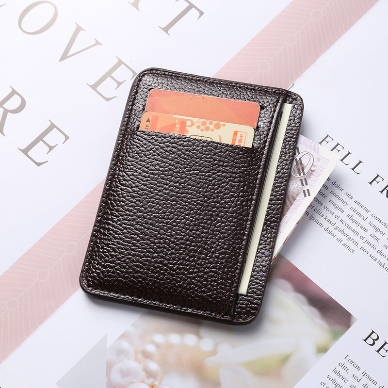 Multi Bank Credit Card Holder Men's Leather Wallet Slim Pop Up Wallet Male Multi Slot Money Credit ID Bag Mini Coin Purses