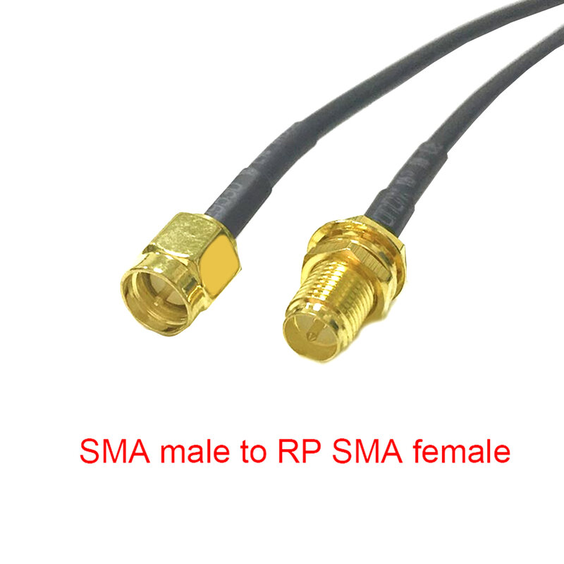 Cable de extensión de antena WIFI, conector macho hembra SMA, adaptador de cola de cerdo de ángulo recto RG174, 10cm/20cm/30cm/50cm/100cm