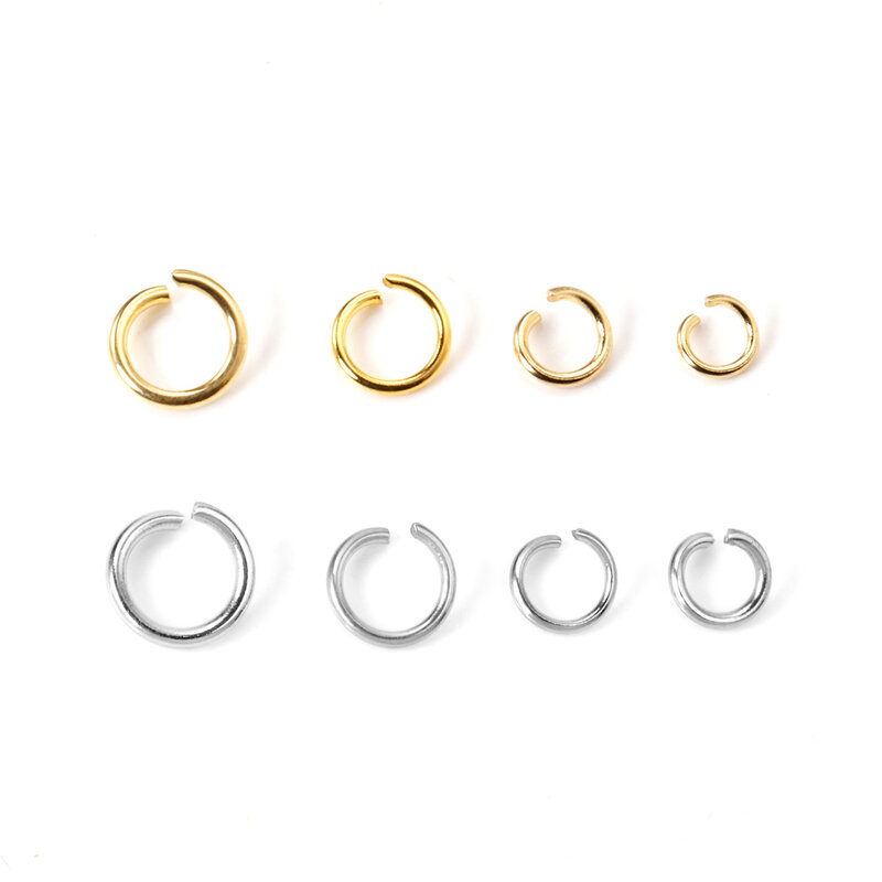 LUXUSTEEL 1000 sztuk/partii ze stali nierdzewnej otwarte pierścienie z pierścieniem dzielonym DIY akcesoria komponenty do wyrobu biżuterii sprzedaż hurtowa