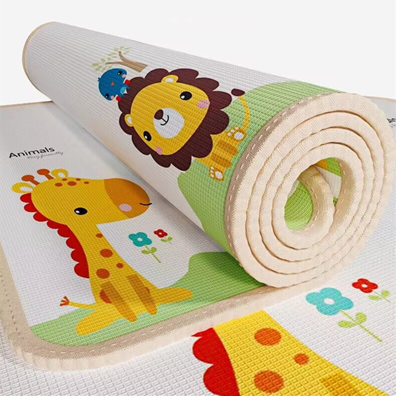 Environmentally Friendly Baby Crawling Play Mats, EPE Folding Mat, Tapete de tapete para tapete de segurança infantil, 1cm, 0.5cm