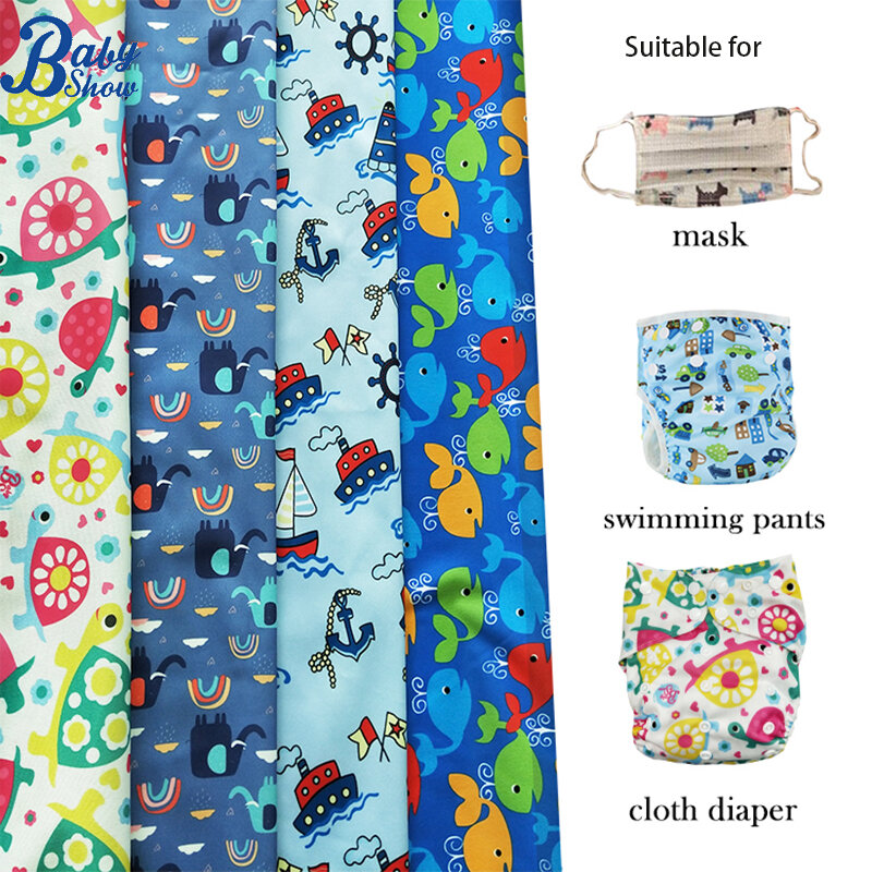 1Mx1.5M Pul Fabric Waterproof Washable TPU Handmade Polyester Fabric By The Meter Fashion DIY Cloth Diaper Material for Kids
