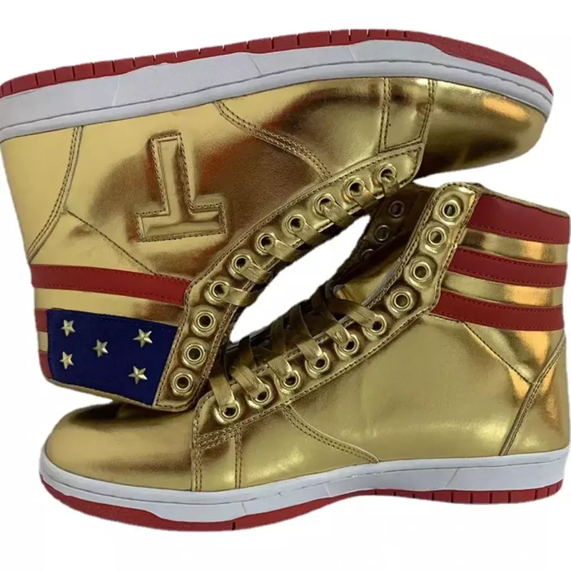 2024 Maga Präsident Donald Trump Sneakers geben nie High Top Gold Sneakers Turnschuhe Herren Casual Boots Road Sneakers