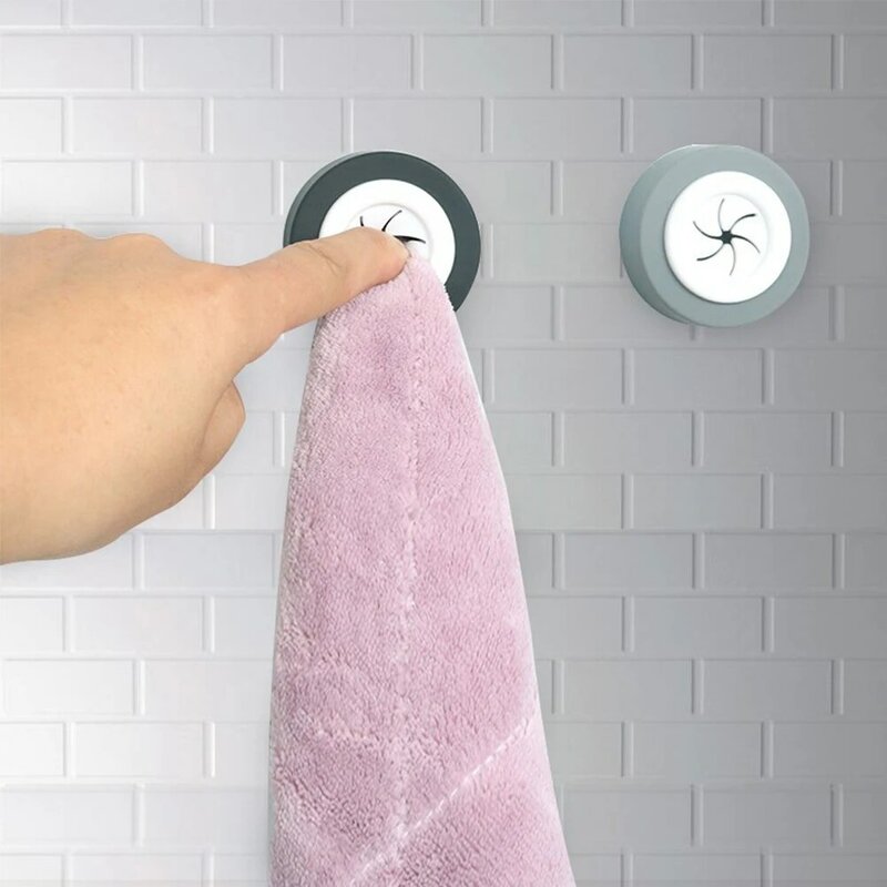 3pcs Modern Towel Holder Round Bathroom Window Hanger Kitchen Multipurpose Hooks Wall Mount Home No Drilling Firmly Adhesive