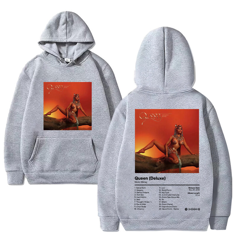 Rapper Nicki Minaj Album doppelseitig bedruckte Hoodies Männer Frauen Vintage Hip Hop Streetwear Unisex Fleece Langarm Sweatshirts