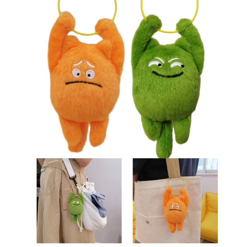 L5YA Plush Cat Keychain Ornament Cartoon Kitten Hanging Pendant for Bag Purse Backpack Pendants Stuffed Dolls Keyring