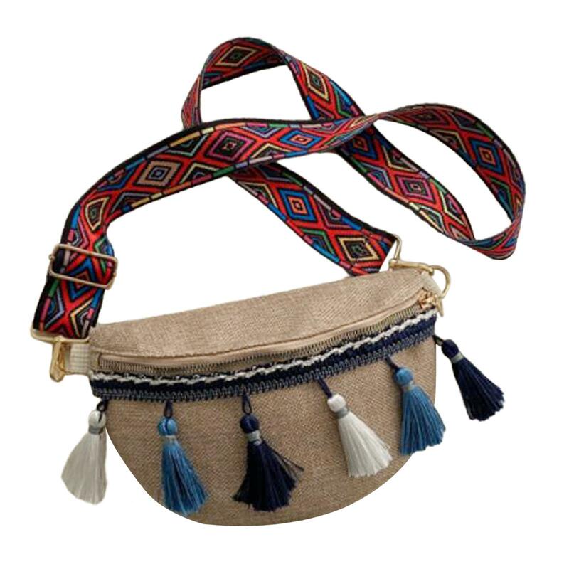 Bohemian Fanny Pack Bag Waistpack Belt Bag Adjustable Shoulder Strap Shoulder Bag for Running Shopping Beach Summer Walking