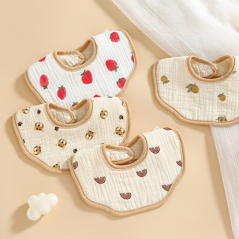 Детская ткань для младенцев с цветочным краем, отрыжка, Слюнявчики из марли и хлопка с принтом, Слюнявчики для новорожденных, G99C