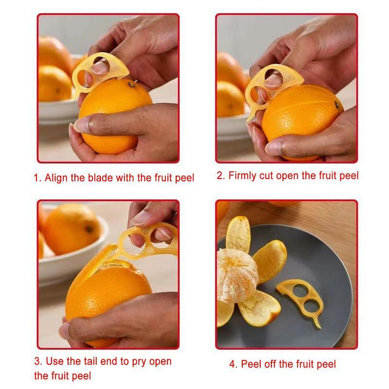 실용적인 오렌지 자몽 필러, 과일 필러 슬라이서 커터, 편리한 레몬 과일 슬라이서, 더블 홀 링 주방, 1 개
