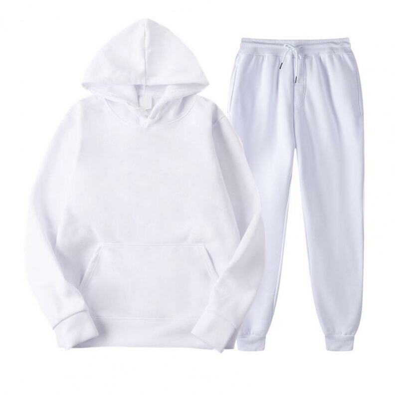Conjunto de calças com capuz manga comprida masculino, versátil Unisex Sportswear, macio respirável Sportswear, outono, inverno