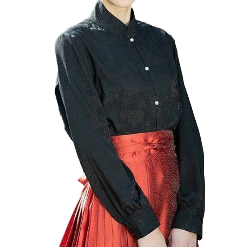 Falda elegante con cara de caballo, cintura ajustable Hanfu mejorada, estilo chino, estilo nacional Ming, Jacquard Retro