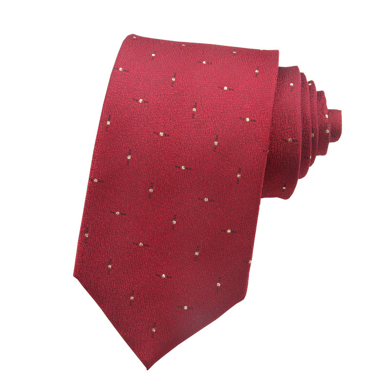 Cravatta pigra con cerniera Linbaiway per uomo cravatte rosse vino abiti da cerimonia abito da lavoro cravatta Jacquard per cravatte da uomo