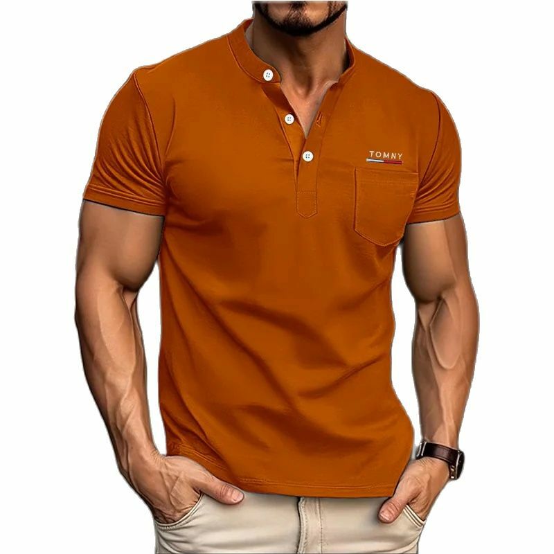 남성용 반팔 폴로 셔츠, 통기성 상의, 비즈니스 캐주얼 땀 흡수 폴로 셔츠, 하이 퀄리티 신상 티셔츠