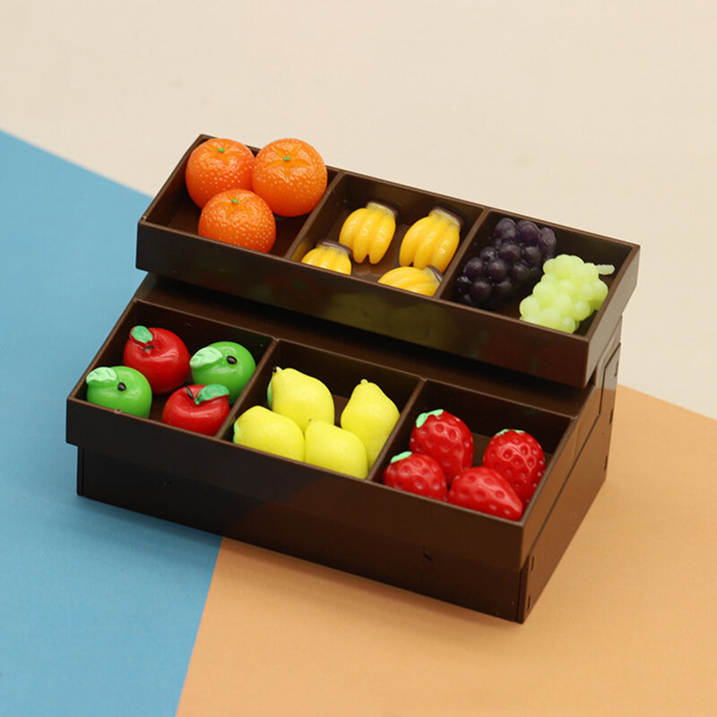 1/12 Dollhouse supermercato espositore modello casa delle bambole frutta verdura Rack giocattoli decorazione mobili casa delle bambole