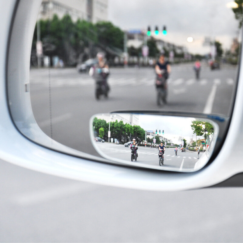 2 buah kaca spion mobil titik buta, cermin tambahan Area buta parkir otomatis sudut lebar 360 dapat disesuaikan