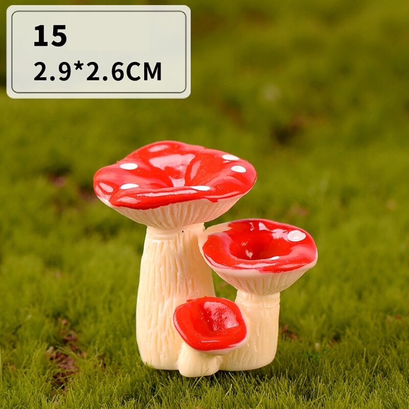 Miniaturowa figurka grzyba żywicy dekoracyjna Mini rzeźba do akcesoriów do dekoracji trawnika domu, ogrodzie