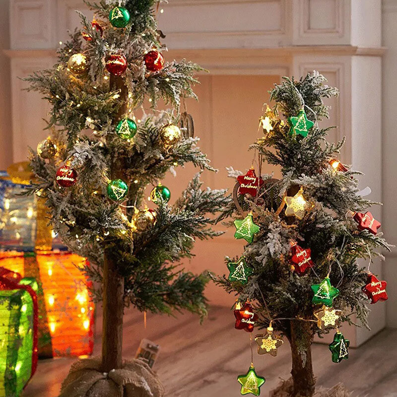 LED Glowing Christmas Ball String Pendurado Luzes, Decoração de Pingente, Acessórios Da Árvore, 1.5m, 3m, 6m