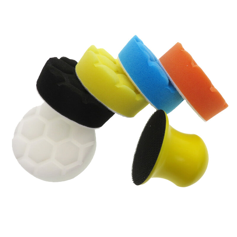 3 Inch Polijsten Pad 5Pcs Sponge Buffing Pads Kits Met Hand Schuurblok Voor Auto Machine Schuren, polijsten, Waxen, Schoonmaken