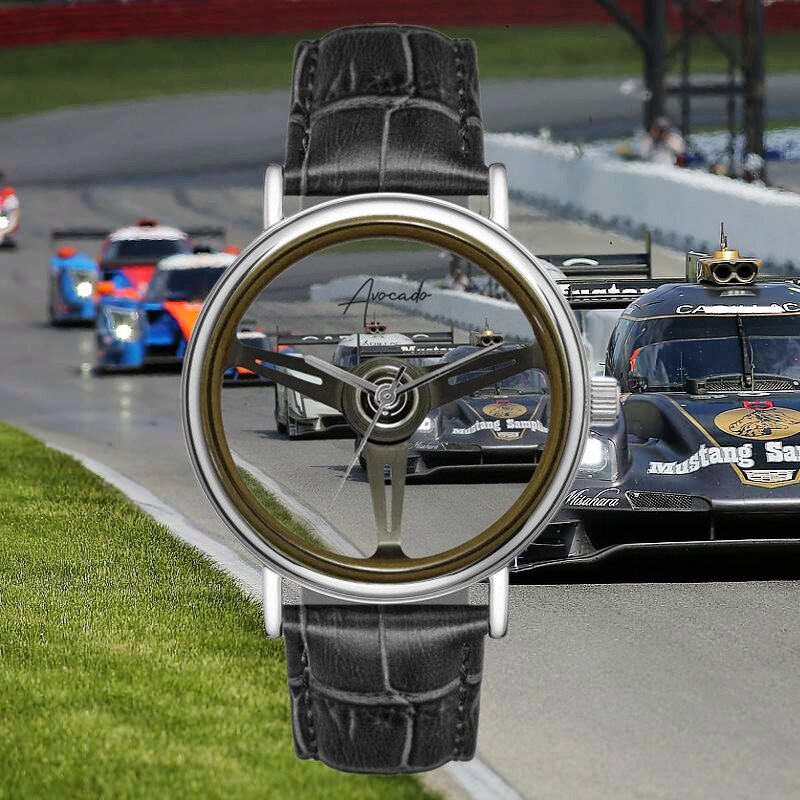 Avocado Brand New Sports Men's Watch Racing Steering Wheel Car Fashion Quartz Wristwatches Free Shipping
