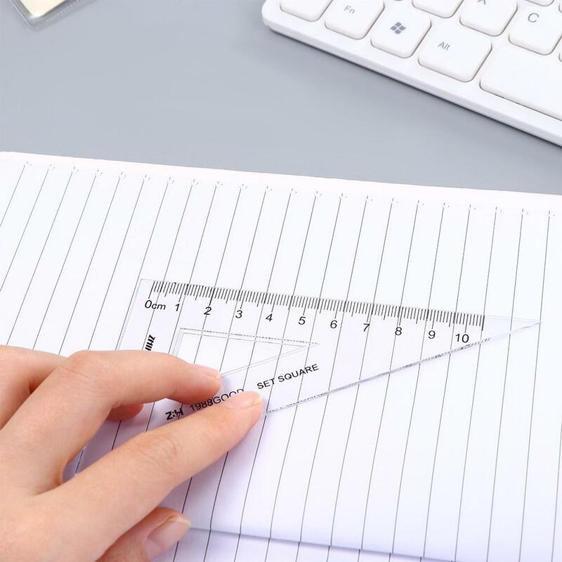 Office Learning Simple Style Protractor 15cm 18cm 20cm Transparent Drawing Ruler Ruler Straightedge Plastic Ruler