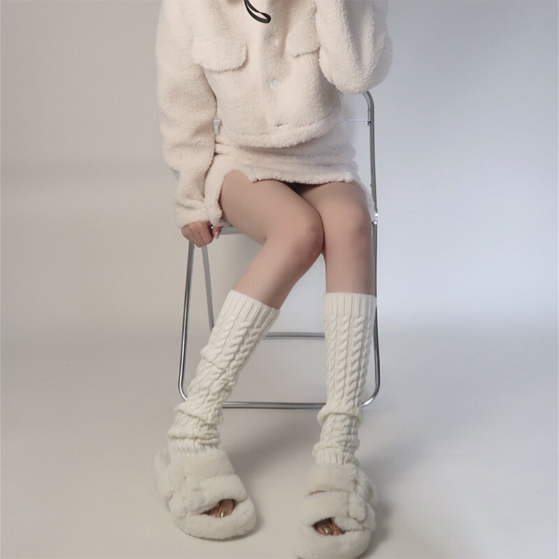 New Fashion Knee Socks Gaiters Boot Cuffs Woman Thigh High Warm Knit Knitted Knee Socks Black Leg Warmers for Women Gifts 2023