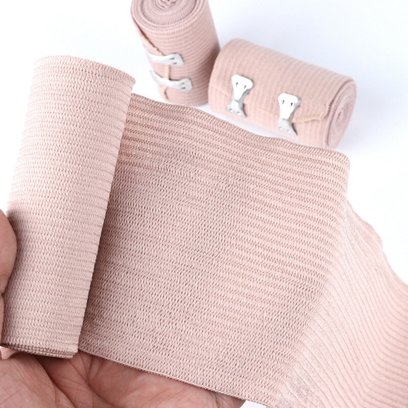 1 Rolle elastische Bandage Wrap mit Clips Wund verband Outdoor Sport Verstauchung behandlung Bandage Tape für Erste-Hilfe-Kits
