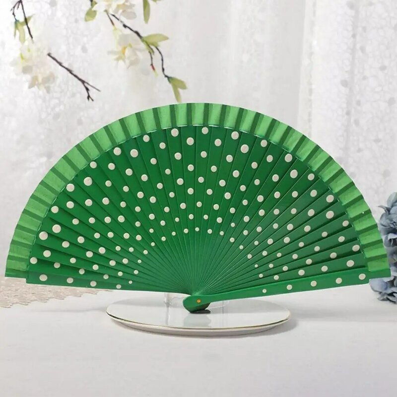 Punkt druck Spanish Fan doppelseitiger mehrfarbiger Punkt druck Falt fächer schöner tanzender Fan Büro Home Tisch dekorativer Fan